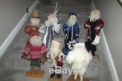 Hand Crafted 18 Christmas Santa Claus Figure Kringles Collection of 7