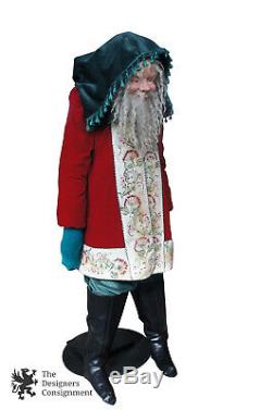 Handmade Life Size Santa Claus Christmas Statue Bavarian Art Wax Face Vtg German