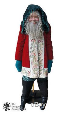 Handmade Life Size Santa Claus Christmas Statue Bavarian Art Wax Face Vtg German