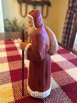Hans Huggler Wyss Brienz Swiss Wooden Carved Figure Saint Nicholas Santa Claus