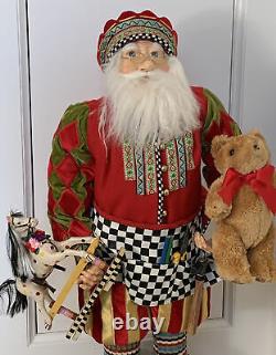 Hard-to-Find Vintage Mackenzie Childs Toymaker Santa 32 Figure BASE REMOVED
