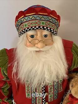 Hard-to-Find Vintage Mackenzie Childs Toymaker Santa 32 Figure BASE REMOVED