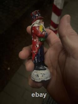 Heavy Santa Claus patriotic uncle Sam figurine/paperweight 1912