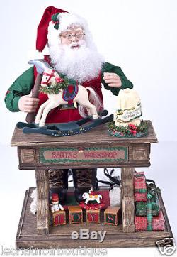 Holiday Creations Animated Musical Santa Claus TOY WORKSHOP Christmas SEE VIDEO