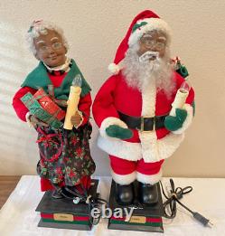 Holiday Creations MR & MRS SANTA CLAUS Animated 26 Black African American 1993