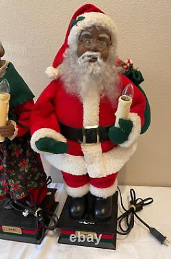 Holiday Creations MR & MRS SANTA CLAUS Animated 26 Black African American 1993