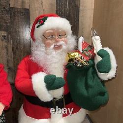 Holiday Creations Mr & Mrs Santa Claus Lighted Animated Motion Figures 24