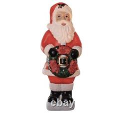 Holiday Living 40 Santa Claus with Wreath LED Lighted Blow Mold Christmas Decor