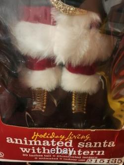 Holiday Living Animated 30 Santa Claus with Lantern Christmas
