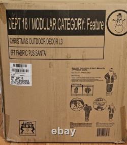 Holiday Time Christmas Decor Santa Claus In Pajamas 6 Ft Indoor Outdoor Rare