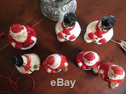Holiday Vintage Royal Santa Claus Snowman Bubble lights lot of 7 9 Collecting