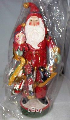 House of Hatten 1992 Santa Claus with Jester & Toys NEW NWT Denise Calla Sealed