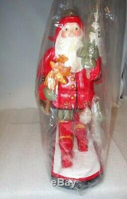 House of Hatten Calla SNOWY PINE LODGE Santa Claus Skiing Figurine NEW SEALED