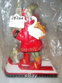 House of Hatten Calla SNOWY PINE LODGE Santa Claus Skiing Figurine NEW SEALED