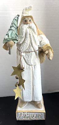 House of Hatten Christmas Santa PEACE D Calla FOLK ART FIGURINE Rare Vintage 18