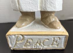 House of Hatten Christmas Santa PEACE D Calla FOLK ART FIGURINE Rare Vintage 18