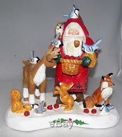 House of Hatten D CALLA Santa Claus Feeding Animals Deer, Fox, Birds++New NOS NWT