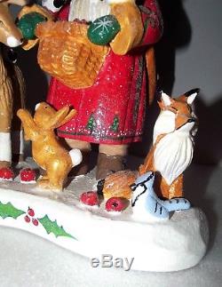 House of Hatten D CALLA Santa Claus Feeding Animals Deer, Fox, Birds++New NOS NWT