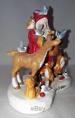 House of Hatten D CALLA Santa Claus Feeding Animals Deer, Fox, Birds++New NOS NWT