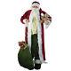 Huge 6' Life-size Standing Plush Santa Claus Figure With Teddy Bear & Gift Bag