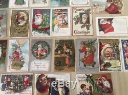 Huge Estate Lot of 30 SANTA CLAUS Antique Christmas Postcards-Vintage Santa