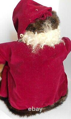 Huge Folk Art Paper Mache Stuffed Plush Poseable Santa Claus Figure 31 Lowe
