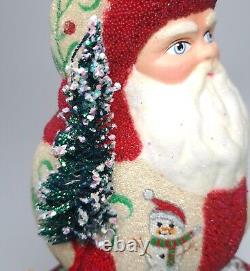 Ino Schaller Germany for Lord & Taylor 2003 Papier Mache Santa 10.5 Figure