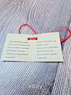 Ino Schaller Pink Santa with Flowers & Tree Glitter German Christmas Figurine