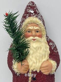 Ino Schaller Santa Claus Beaded Papier Mache Figure Belsnickel Christmas