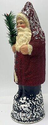 Ino Schaller Santa Claus Beaded Papier Mache Figure Belsnickel Christmas