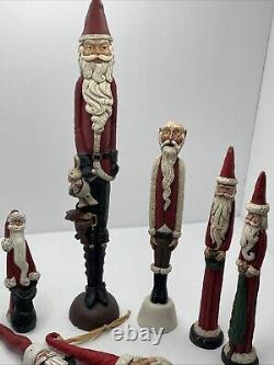 Jim Shore Pencil Skinny Santa Clause Old Folk Style Figurines/ornaments