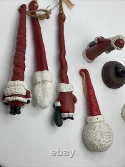 Jim Shore Pencil Skinny Santa Clause Old Folk Style Figurines/ornaments