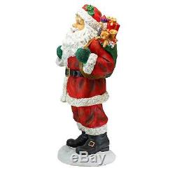 Jolly Ol St. Nicholas Santa Claus Christmas North Pole Bag of Gifts Sculpture