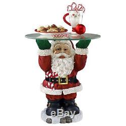 Jolly Ol St. Nicholas Santa Claus Christmas North Pole Glass Top Holiday Table