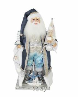 KK0025 Kurt Adler Kringle's Klaus Nautical Santa With tree, House Figure 18.5