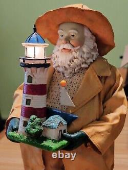 KURT ADLER 12 Santa Lighthouse Keeper Lights Up w Sound Sea & Seagulls VIDEO