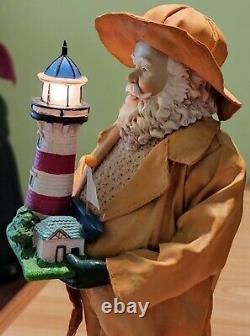 KURT ADLER 12 Santa Lighthouse Keeper Lights Up w Sound Sea & Seagulls VIDEO