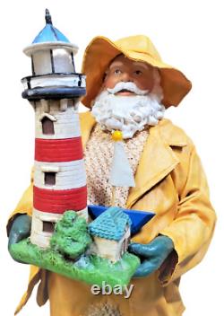 KURT ADLER Fabriche Santa Claus Lighthouse Keeper Yellow Storm Outfit Sea Sound