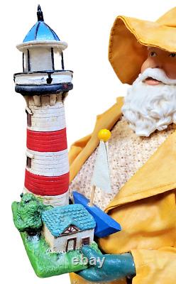 KURT ADLER Fabriche Santa Claus Lighthouse Keeper Yellow Storm Outfit Sea Sound