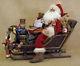 Karen Didion Vintage-style Santa Claus In Rustic Sleigh Withvintage-style Toys