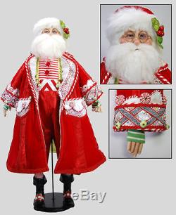 Katherine's Collection 34 Peppermint Santa Claus Doll New In Box $150 Off