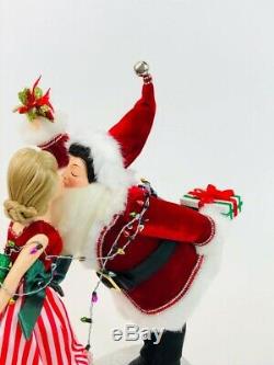 Katherine's Collection Christmas Kissing Mr & Mrs Santa Claus Figurine