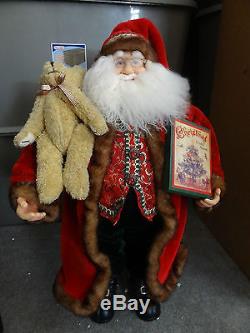 Kirkland Realistic 30 Santa Claus Grandfather Wood Clock Christmas Decoration