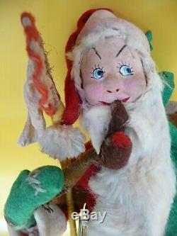 Klumpe Santa Claus vintage wool with fur Christmas doll Made in Spain with tag Rare