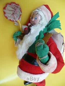 Klumpe Santa Claus vintage wool with fur Christmas doll Made in Spain with tag Rare