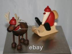 Köhler Rudolph Reindeer Moose Santa Claus on Sleigh Figure RARE Made in Germany