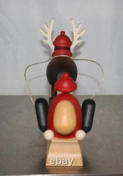 Köhler Rudolph Reindeer Moose Santa Claus on Sleigh Figure RARE Made in Germany