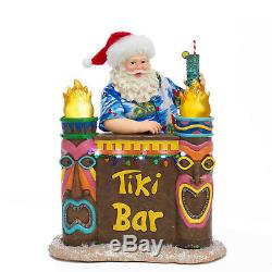 Kurt Adler Christmas Tiki Bar Santa Claus Lite Up LED New 2019 FA0118