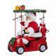Kurt Adler Fabriche Santa Claus Driving Red Golf Cart Christmas Decor Figure New