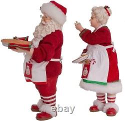 Kurt Adler Fabriche Santa Mr and Mrs Claus Christmas Pie and Cookies, 2 Pc Set